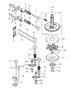 Fh381v-As22 Valve And Camshaft Diagram and Parts List for G1332 55AI5GMQ750-WAM Cub Cadet Lawn Mower